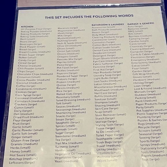 RAE DUNN 180 Organizing Labels
Kitchen • Bathroom • Laundry • Garage • Generic - Picture 5 of 11